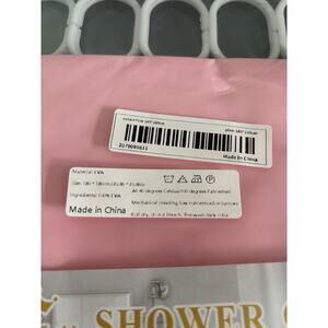 JITU Pink Shower Curtain 180x180cm with Rings